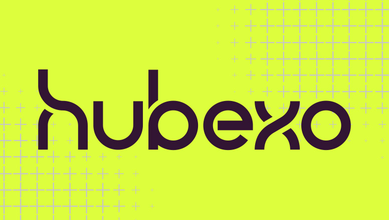 Hubexo logo on yellow background