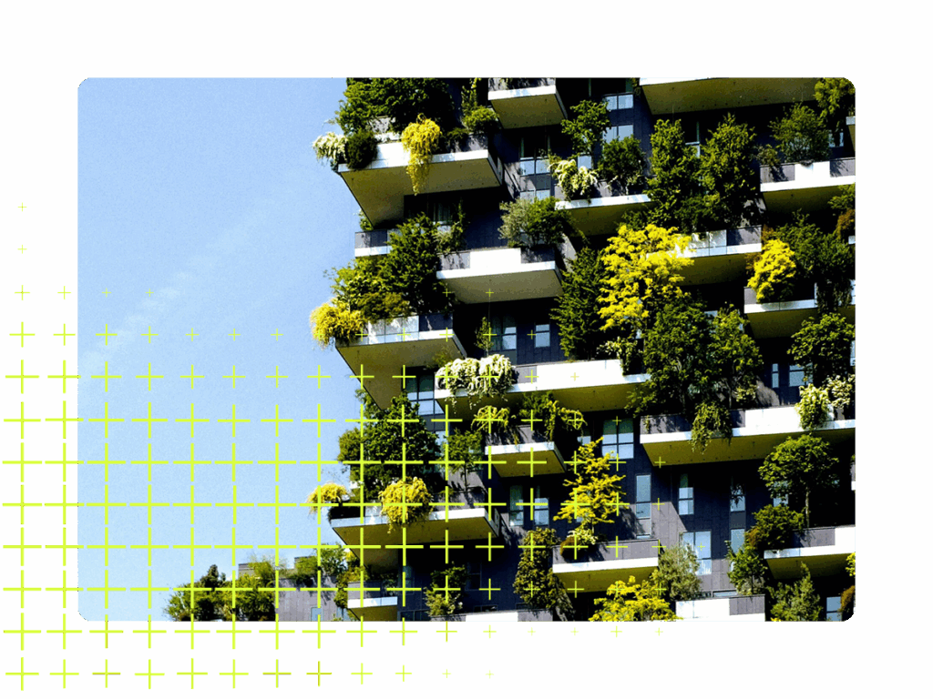 Image of a building with green walls